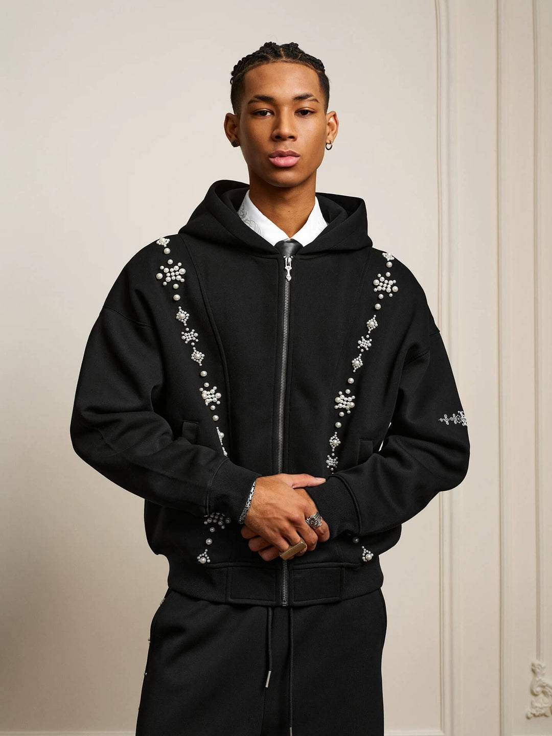 YADcrew Star Track Pearl Zip Up Hoodie | Face 3 Face