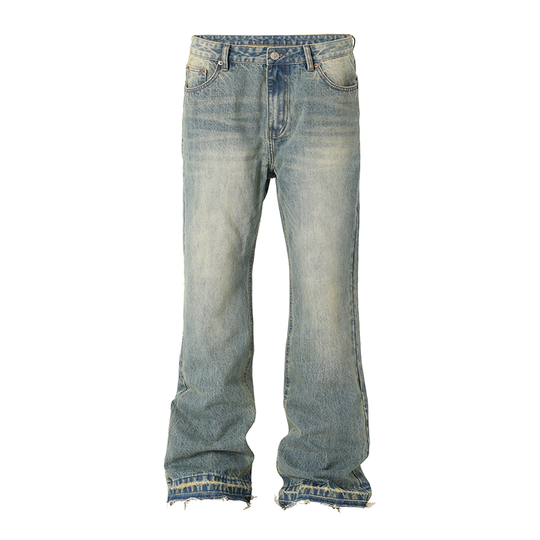 JHYQ Frayed Embroidery Crown Denim Jeans