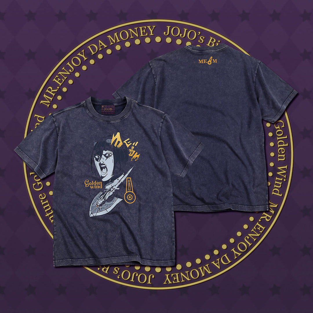 MEDM × JOJO Vintage Washed Character Print Tee | Face 3 Face