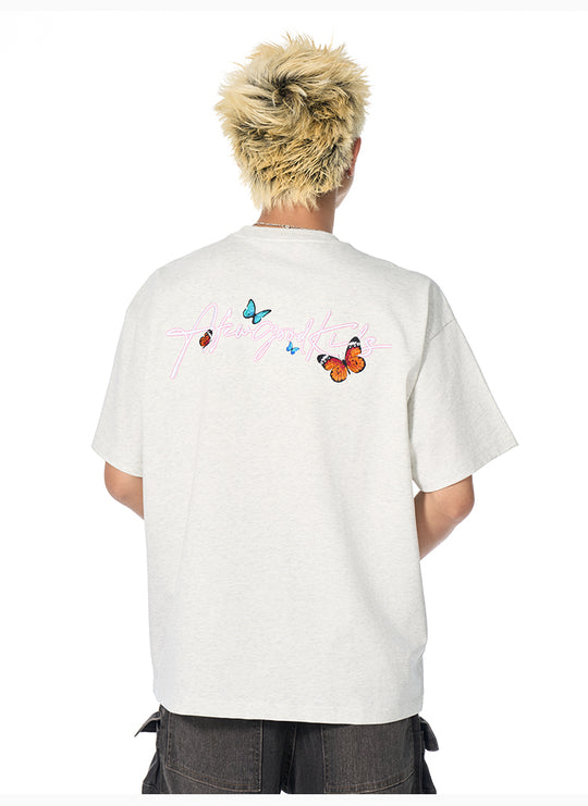 AFGK Floral Butterfly Logo Print Tee | Face 3 Face