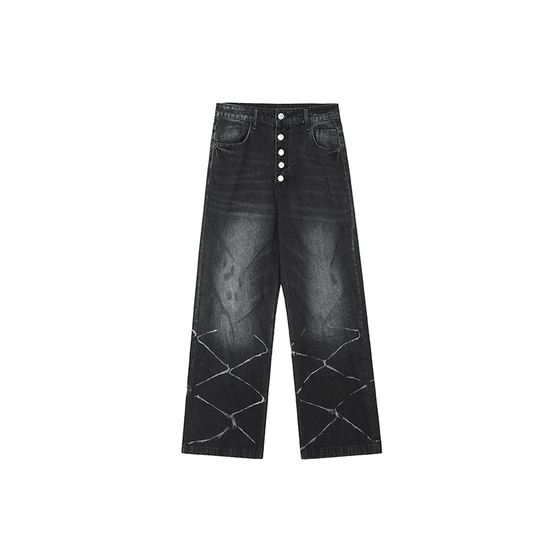 Achock Washed Wave Baggy Jeans | Face 3 Face