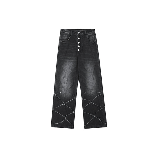 Achock Washed Wave Baggy Jeans | Face 3 Face