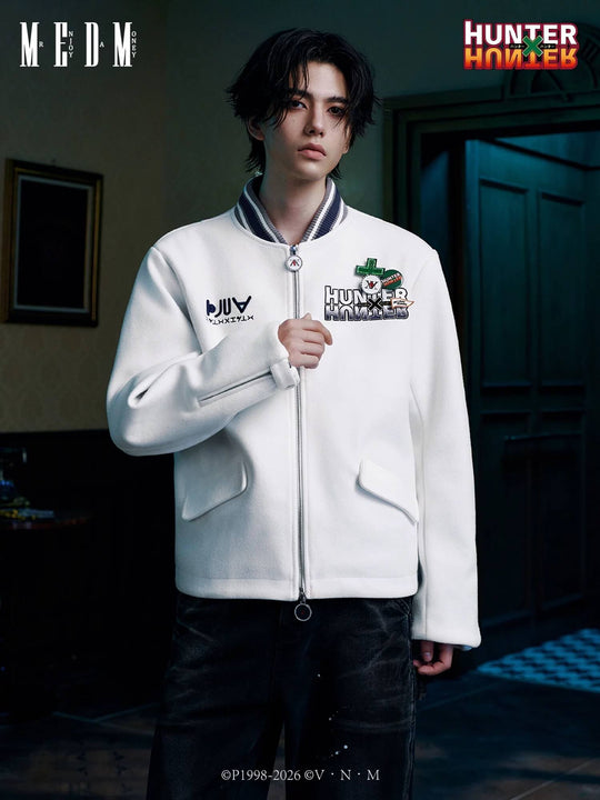 MEDM × HUNTER×HUNTER Logo Embroidered Badge Tweed Jacket