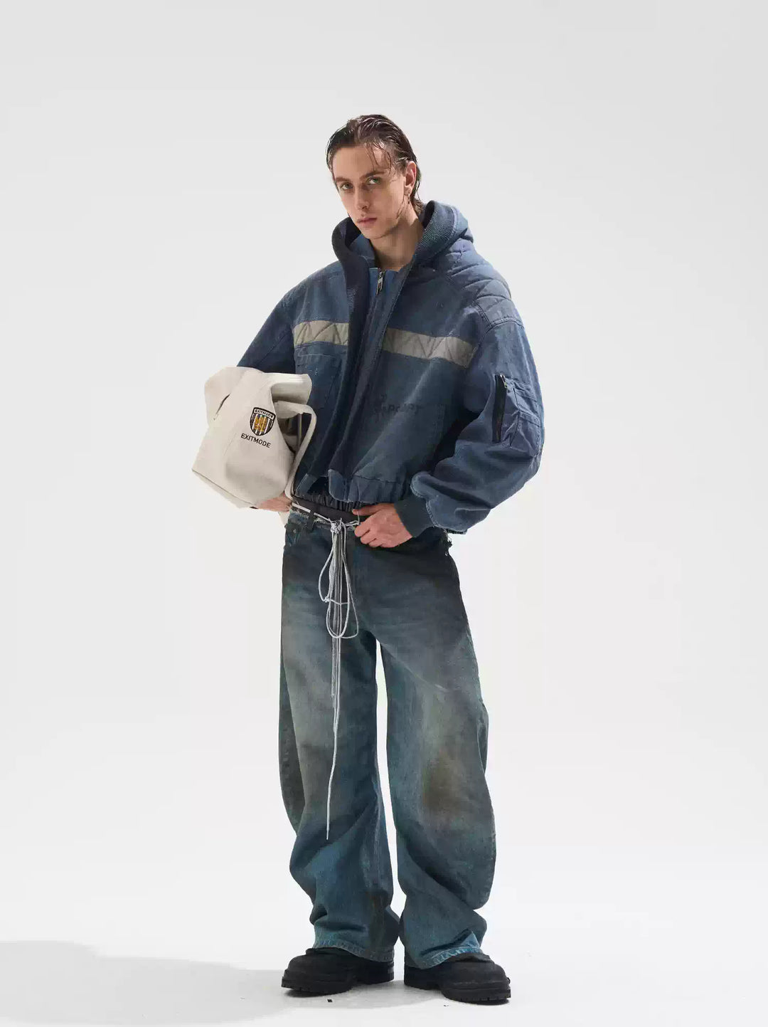 BLIND NO PLAN Washed Distressed MA-1 Work Jacket | Face 3 Face