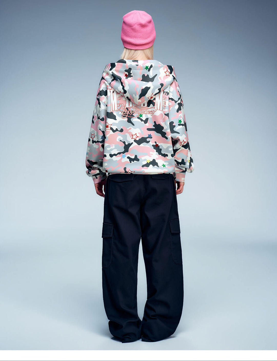 MEDM All Over Colorful Star Camouflage Zip Up Hoodie | Face 3 Face