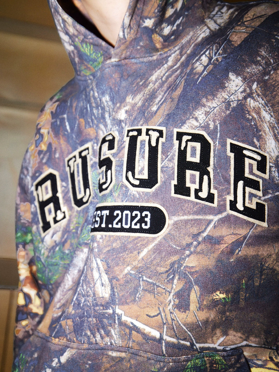 RUSURE Tree Camouflage Logo Patch Embroidered Hoodie | Face 3 Face