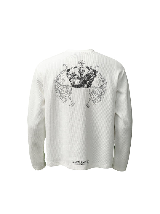 KARMANISTIC Printed Waffle Long Sleeve Tee | Face 3 Face