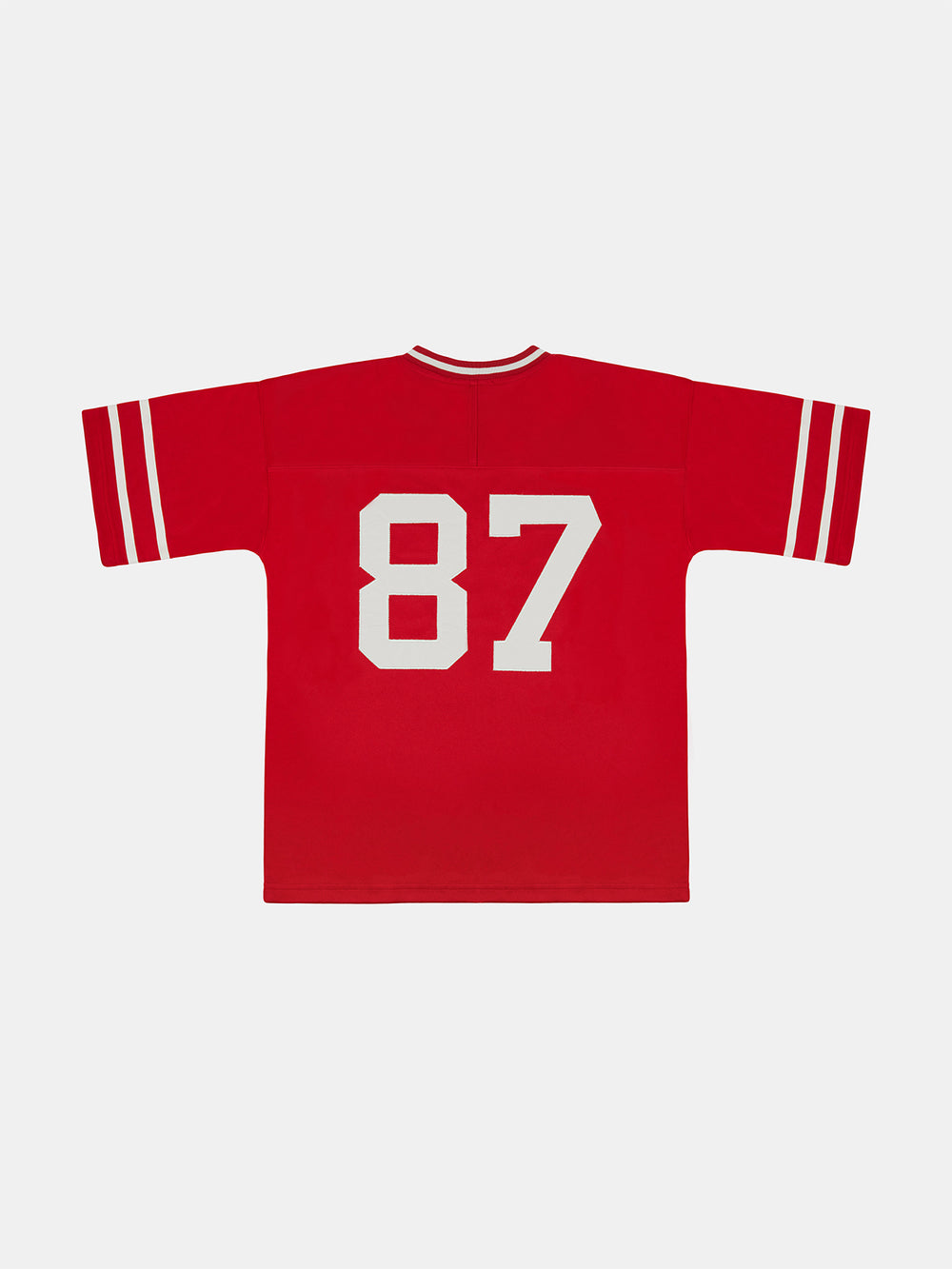 MHARF Red 87 Patch Embroidery Bar Stripe Hockey Jersey | Face 3 Face