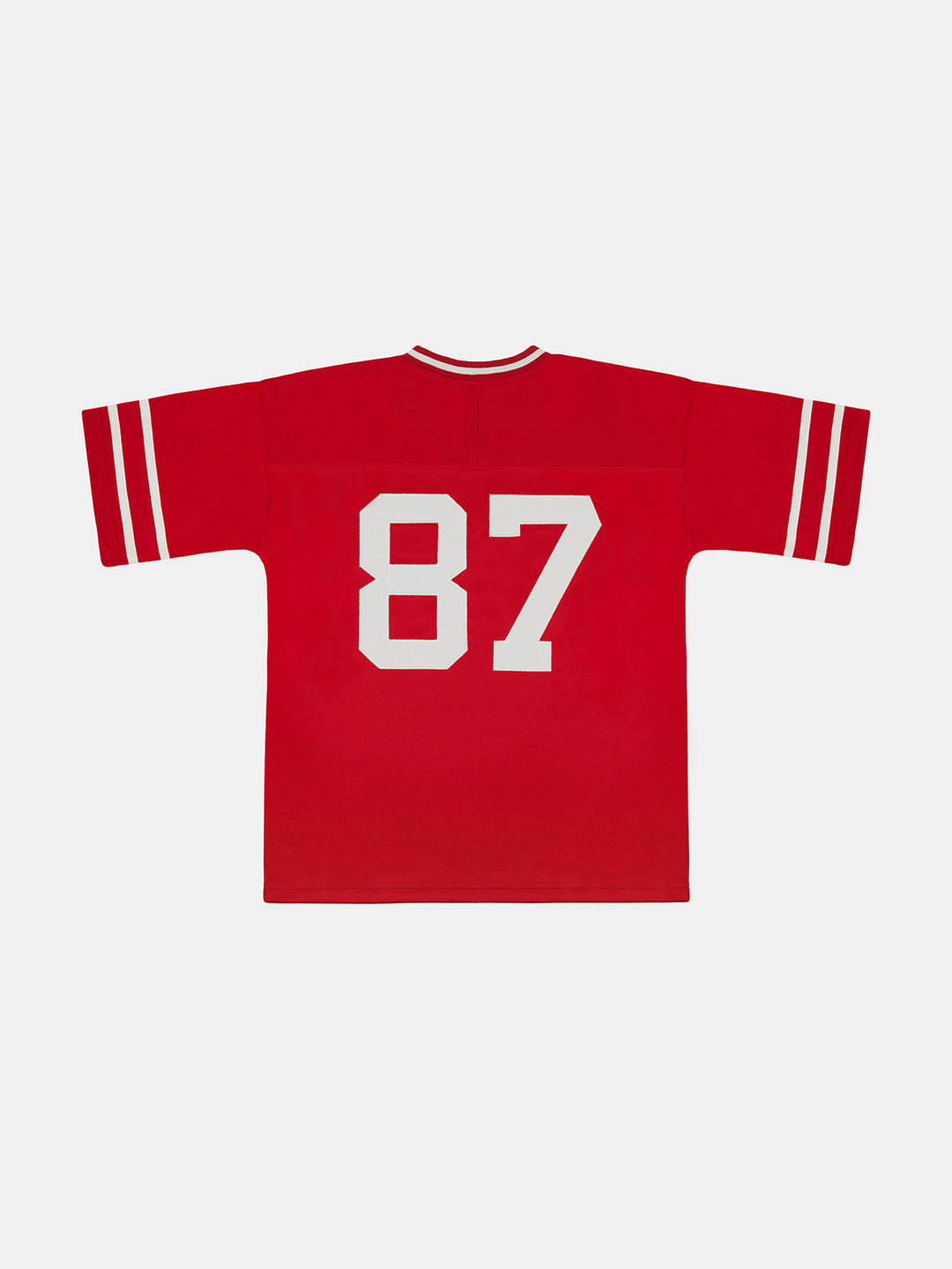 MHARF Red 87 Patch Embroidery Bar Stripe Hockey Jersey | Face 3 Face