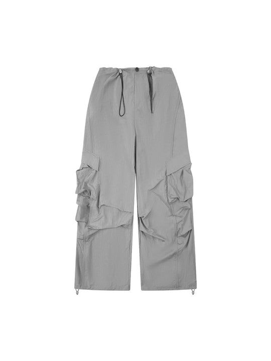 1807 Metallic Nylon Wide Cargo Pants | Face 3 Face