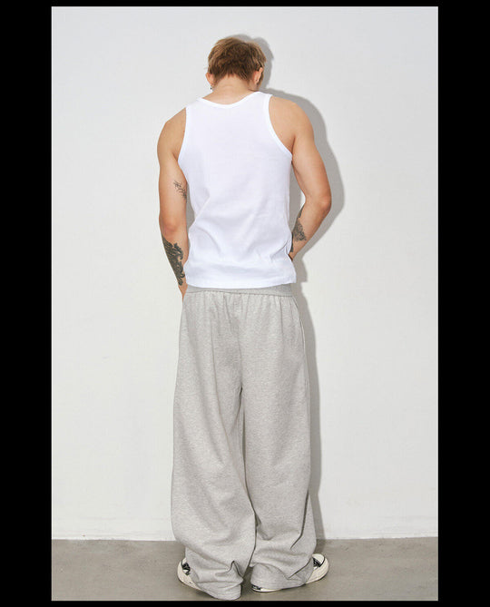 NOVACAM Portrait Graphic Print Curved Baggy Sweatpants | Face 3 Face