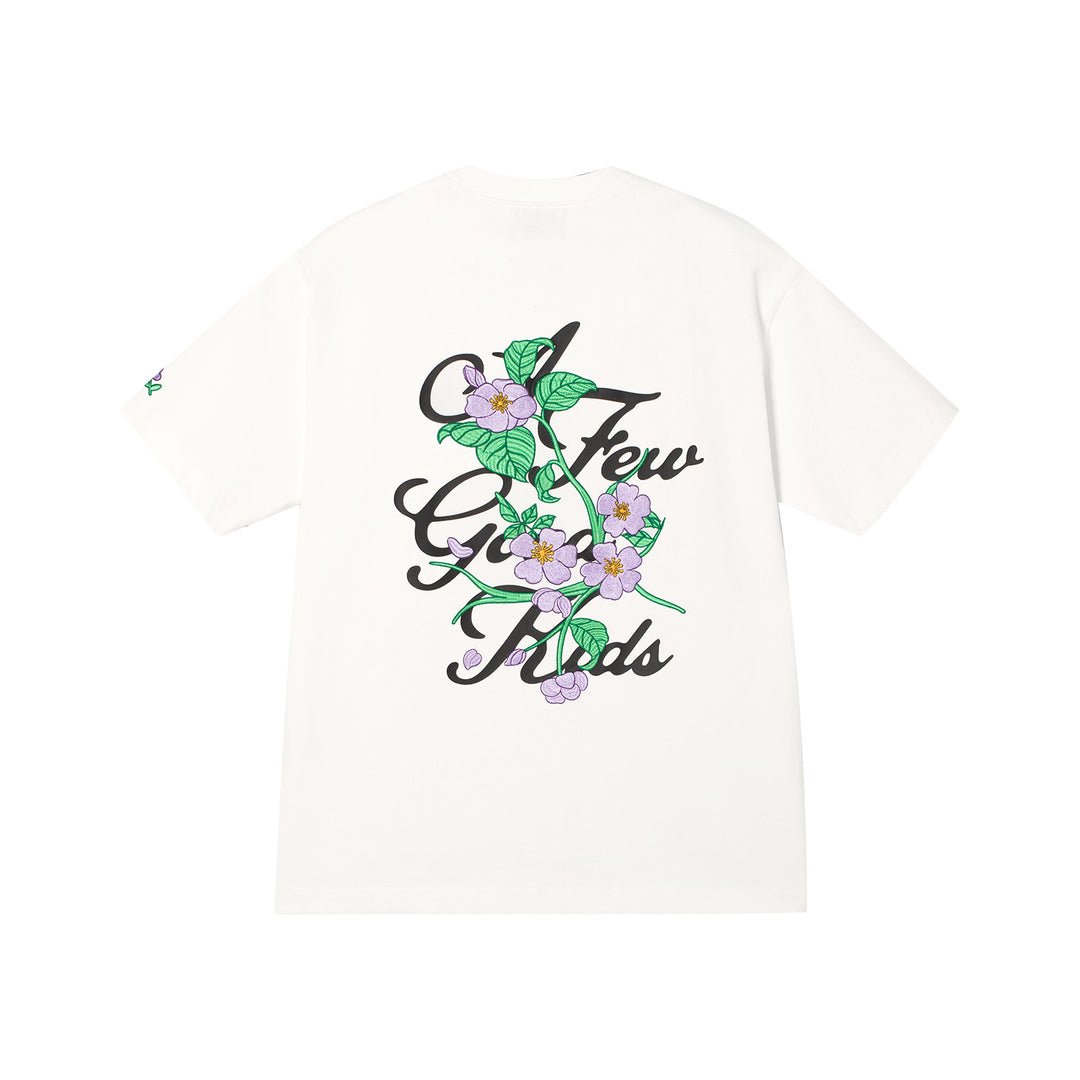 AFGK Flower Embroidered Logo Print Tee | Face 3 Face
