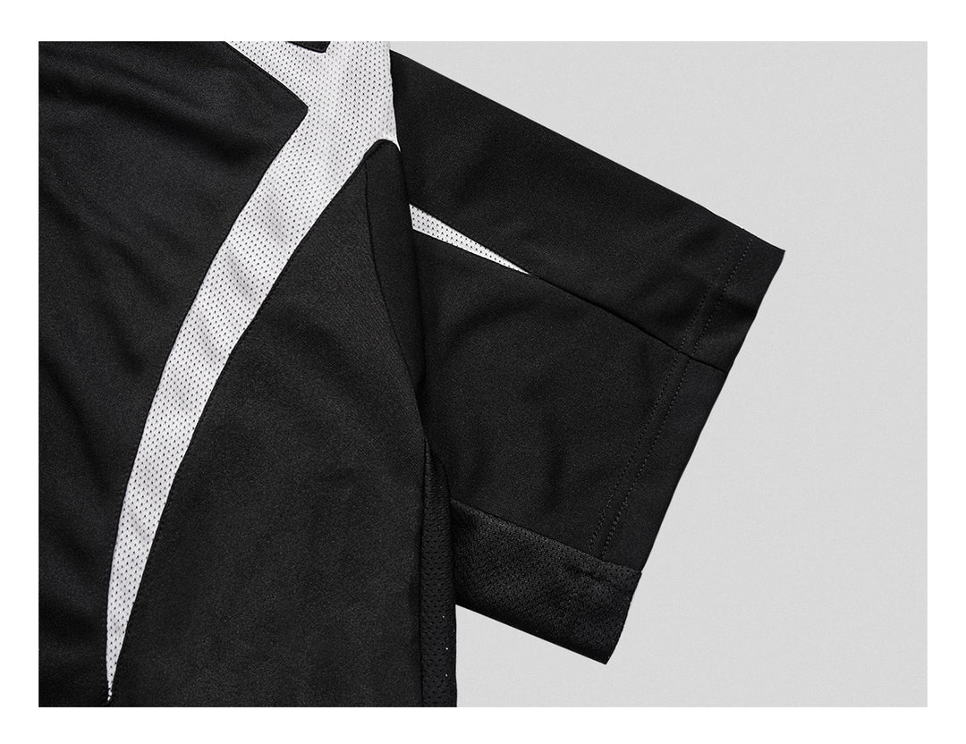 UNDERWATER Black and White Deconstructed Patchwork Embroidered Jersey Tee | Face 3 Face