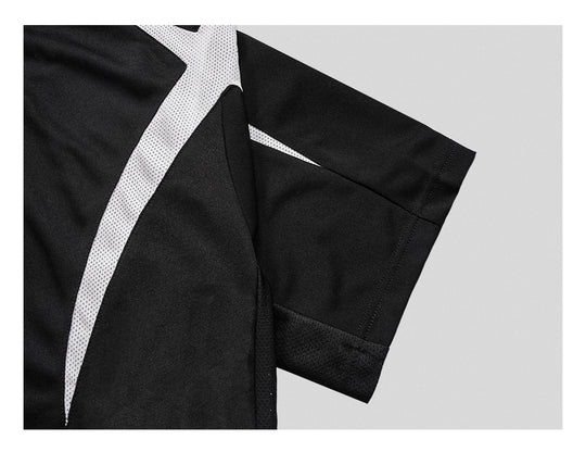 UNDERWATER Black and White Deconstructed Patchwork Embroidered Jersey Tee | Face 3 Face