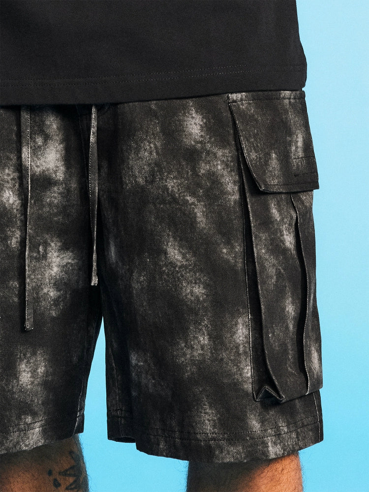 1807 Washed Tie Dye Work Cargo Shorts | Face 3 Face