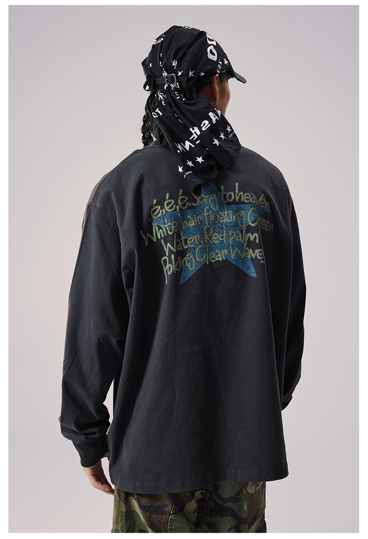 Remedy Duck and Star Aged Print Long Sleeve Tee | Face 3 Face