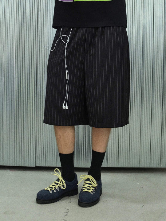 S45 Jacquard Stripe Baggy Suit Shorts