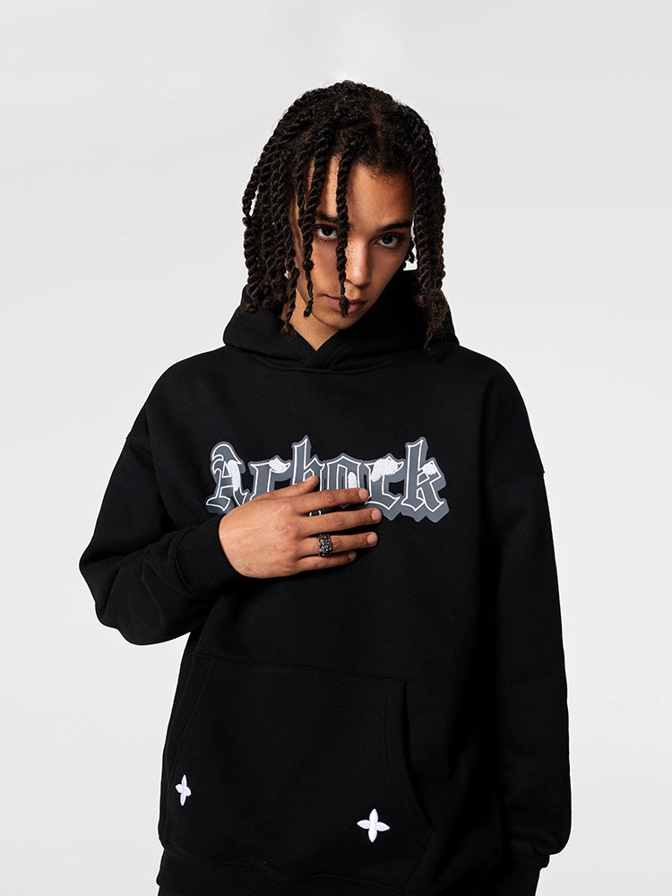 Achock Printed Logo Embroidery Hoodie | Face 3 Face
