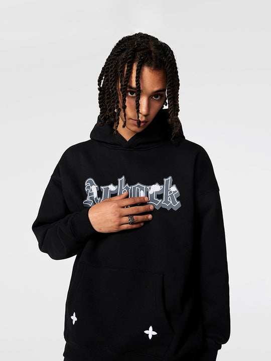 Achock Printed Logo Embroidery Hoodie | Face 3 Face