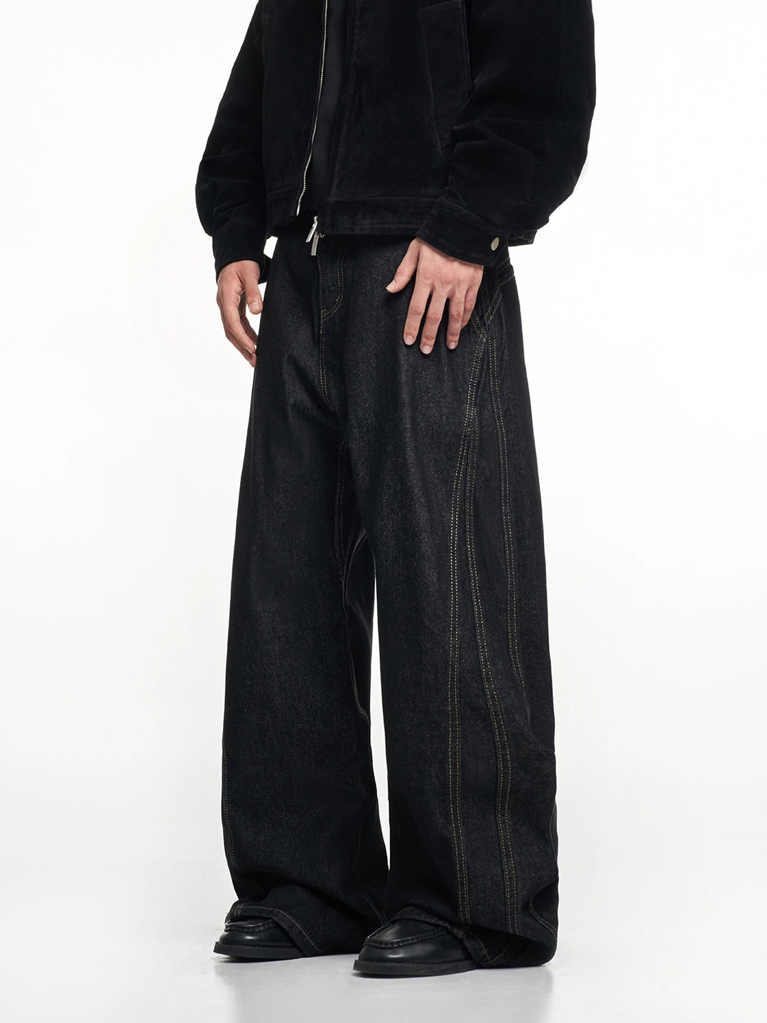 F3F Select Stitch Design Baggy Jeans | Face 3 Face