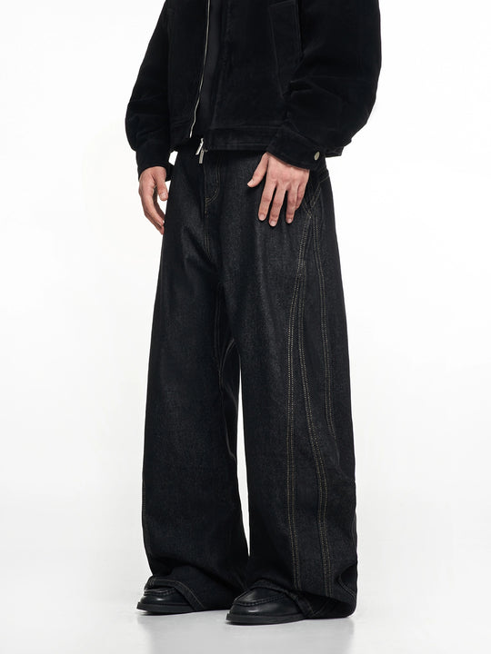 F3F Select Stitch Design Baggy Jeans | Face 3 Face