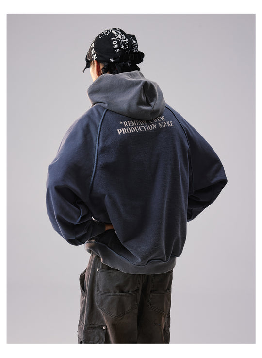 Remedy Washed Reversible Raglan Hoodie | Face 3 Face