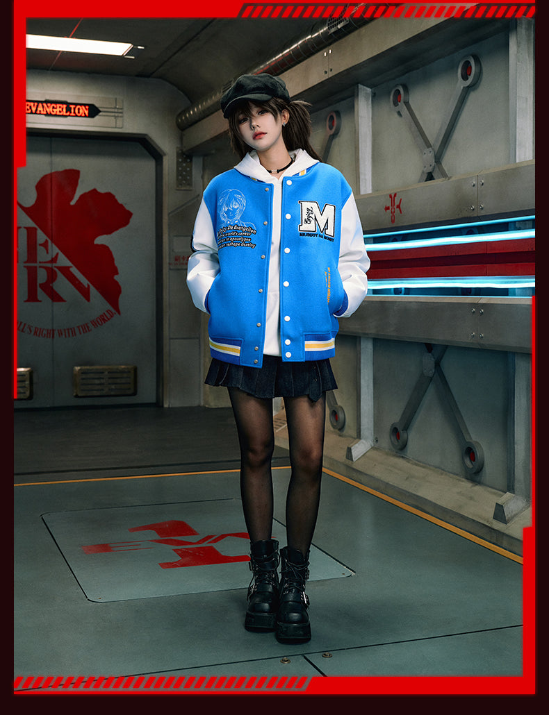 MEDM x EVA Unit-00, Unit-01, Mark.06 Leather Varsity Jacket | Face 3 Face