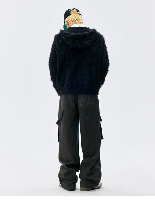 MEDM Mohair Hooded Zip Up Jacket | Face 3 Face