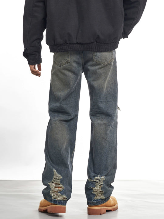 F3F Select Camouflage Patch Knee Distressed Jeans | Face 3 Face