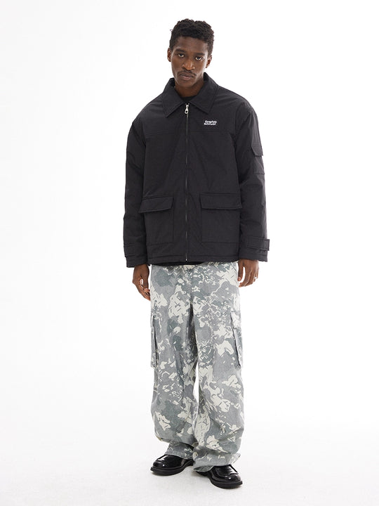 EMPTY REFERENCE Washed Camouflage Work Cargo Pants | Face 3 Face