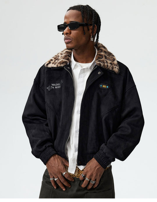 MEDM Detachable Collar Suede Jacket | Face 3 Face