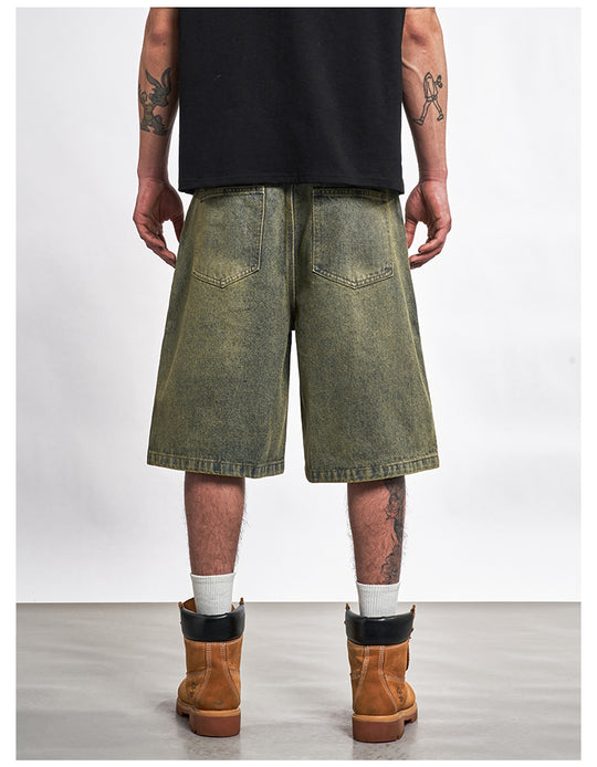 F3F Select Double Knee Line Stitch Denim Shorts | Face 3 Face