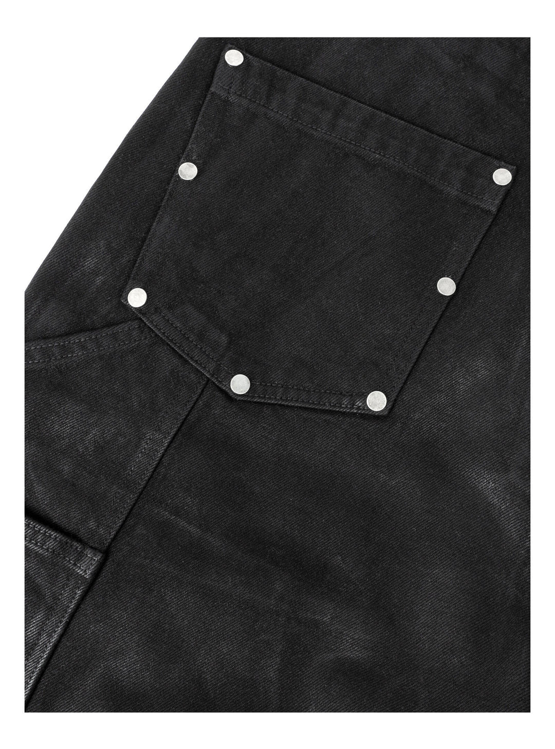 ANTIDOTE Wax Finish Studded Distressed Double Knee Denim Pants | Face 3 Face
