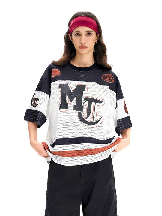 F3F Select Football Print Color Block Mesh Short Sleeve Jersey | Face 3 Face