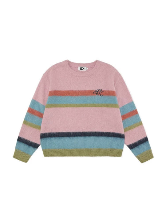 EVILKNIGHT(EK) Rainbow Striped Knit Sweater | Face 3 Face