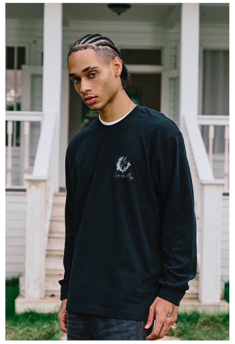 Remedy Wax Seal Handwritten Letter Print Long Sleeve Tee | Face 3 Face