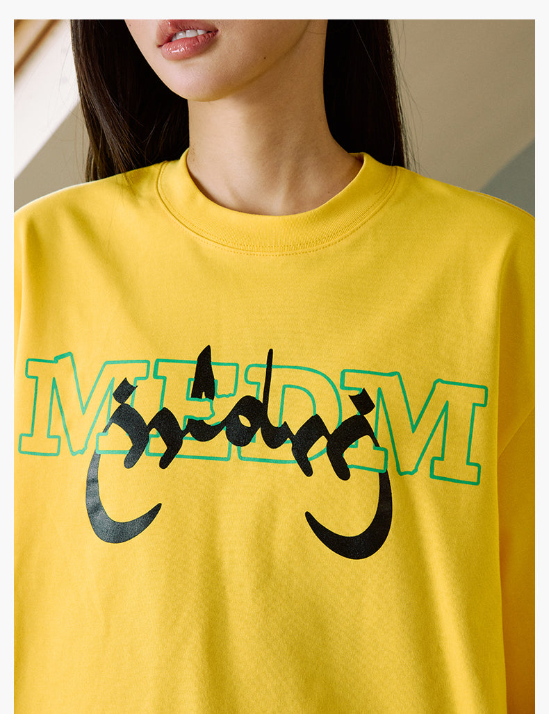 MEDM Arched Logo Handwritten Long Sleeve Tee | Face 3 Face