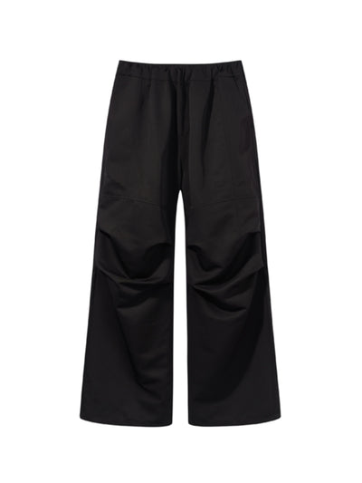 BLIND NO PLAN 3D Pinch Pleat Silhouette Elastic Waist Pants | Face 3 Face