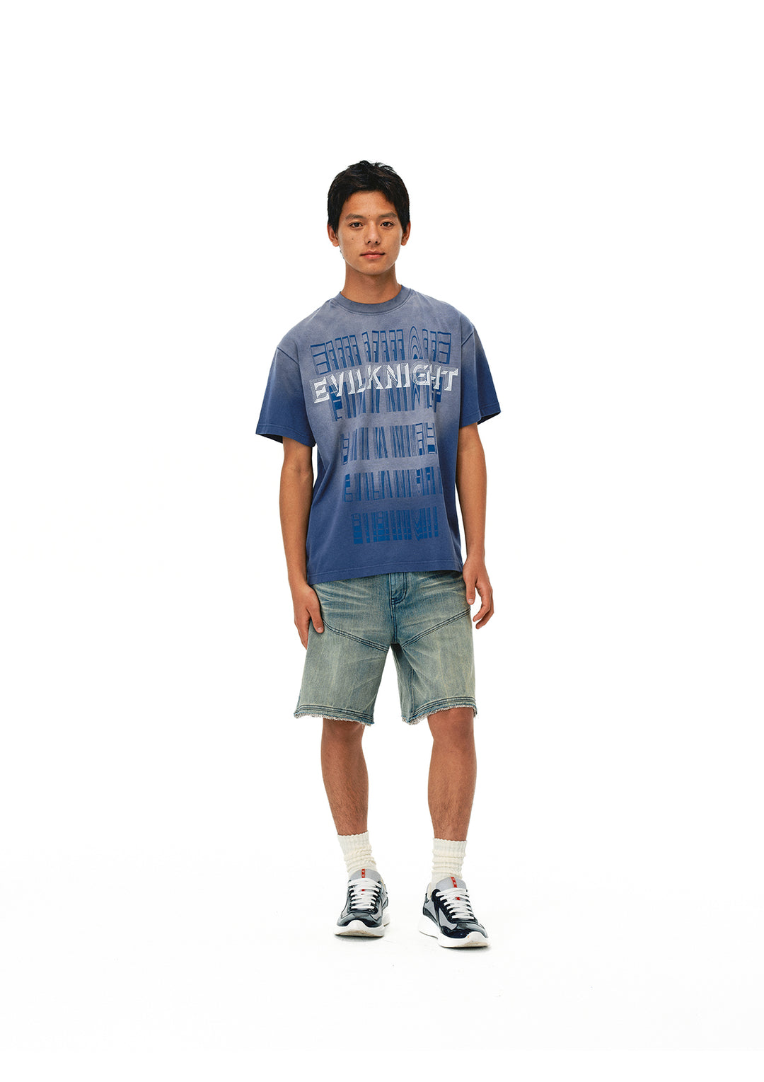 EVILKNIGHT(EK) Printed Old Wash Tee | Face 3 Face