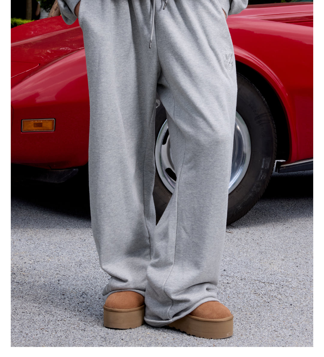 S45 Gray Embroidered Sweatpants | Face 3 Face