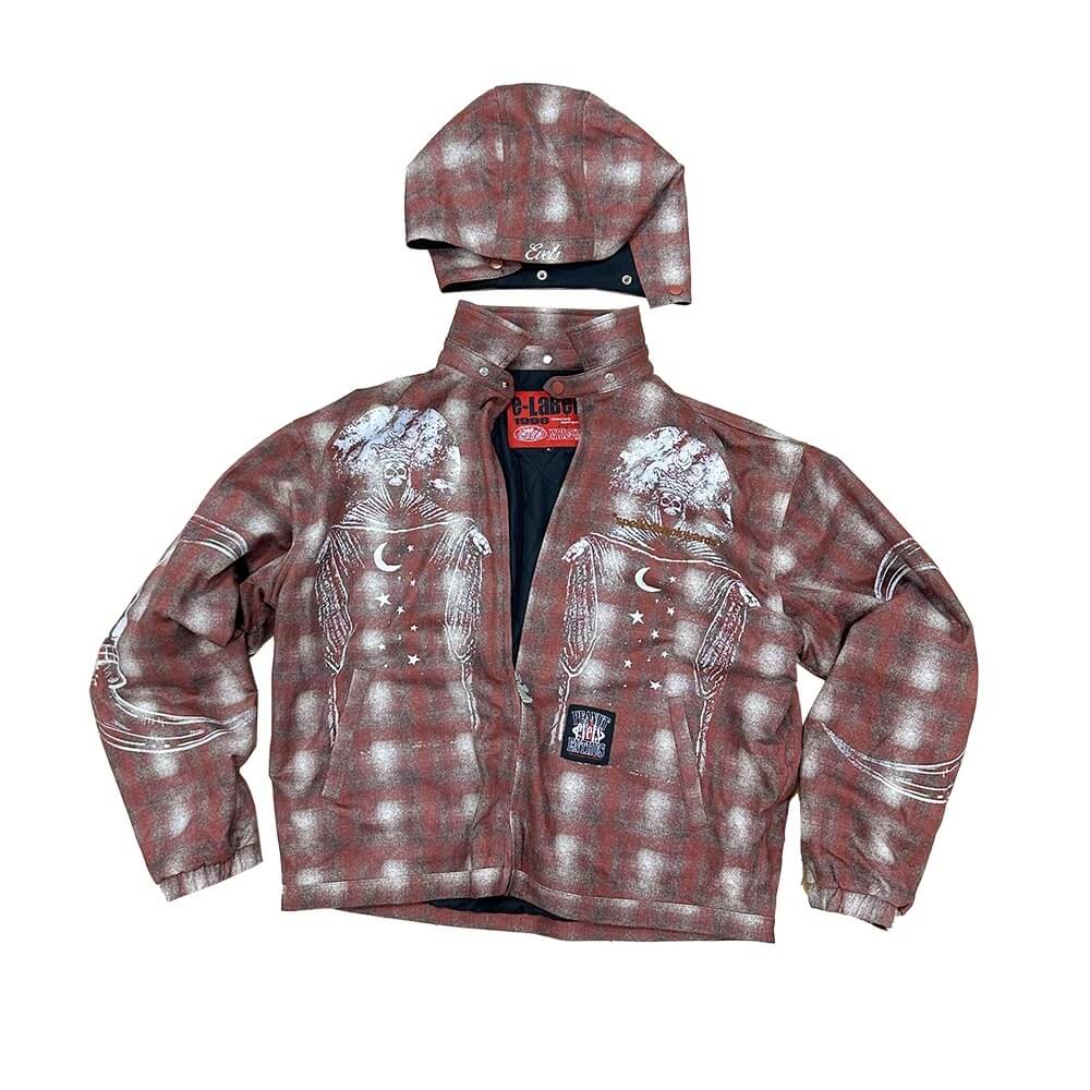 EVETS Plaid Detachable Hood Jacket | Face 3 Face