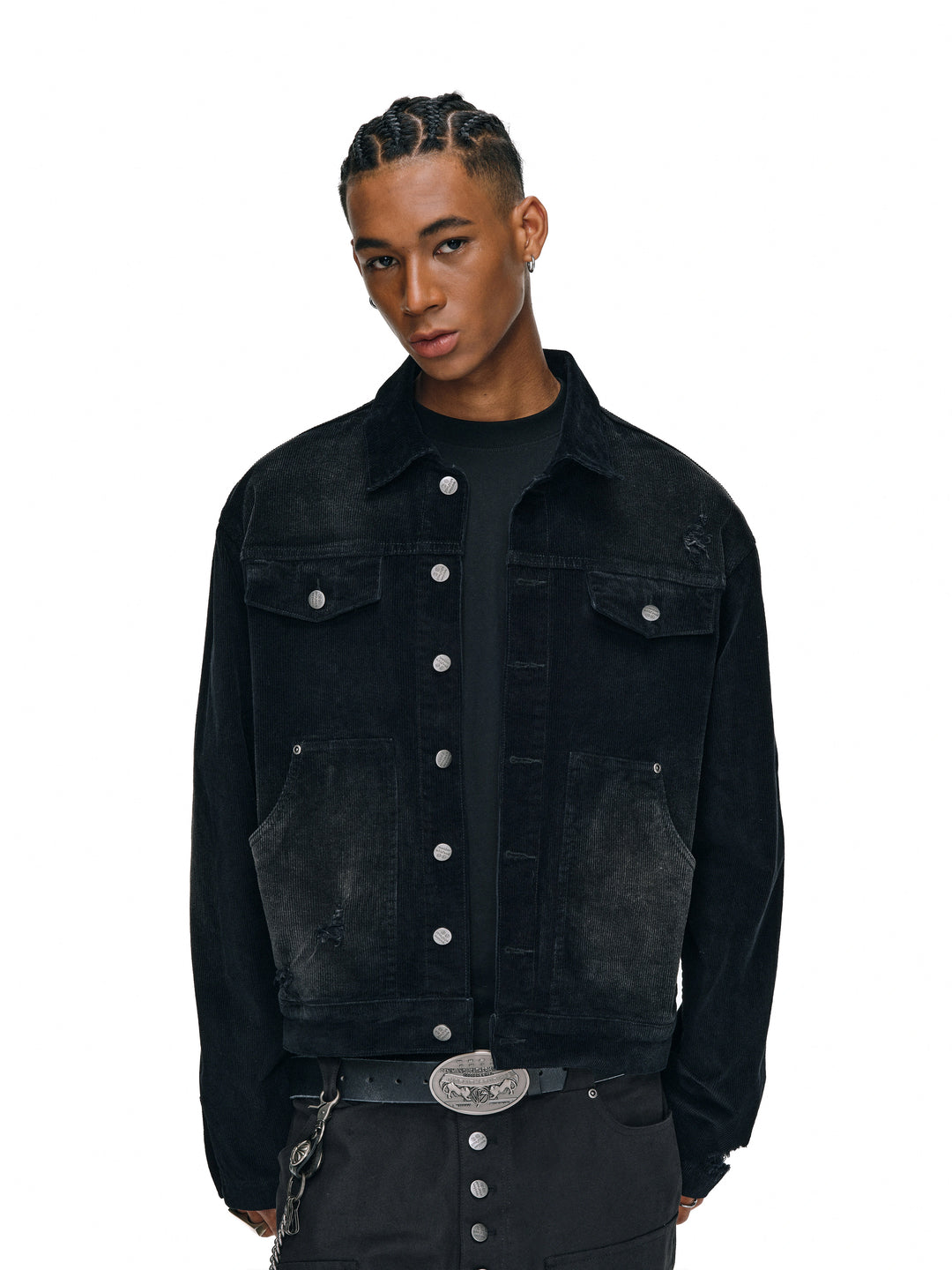 ANTIDOTE Distressed Washed Corduroy Work Jacket | Face 3 Face
