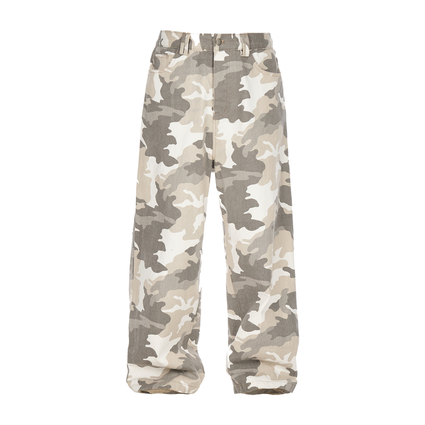 STEEPC Gray & White Camouflage Print Baggy Pants | Face 3 Face