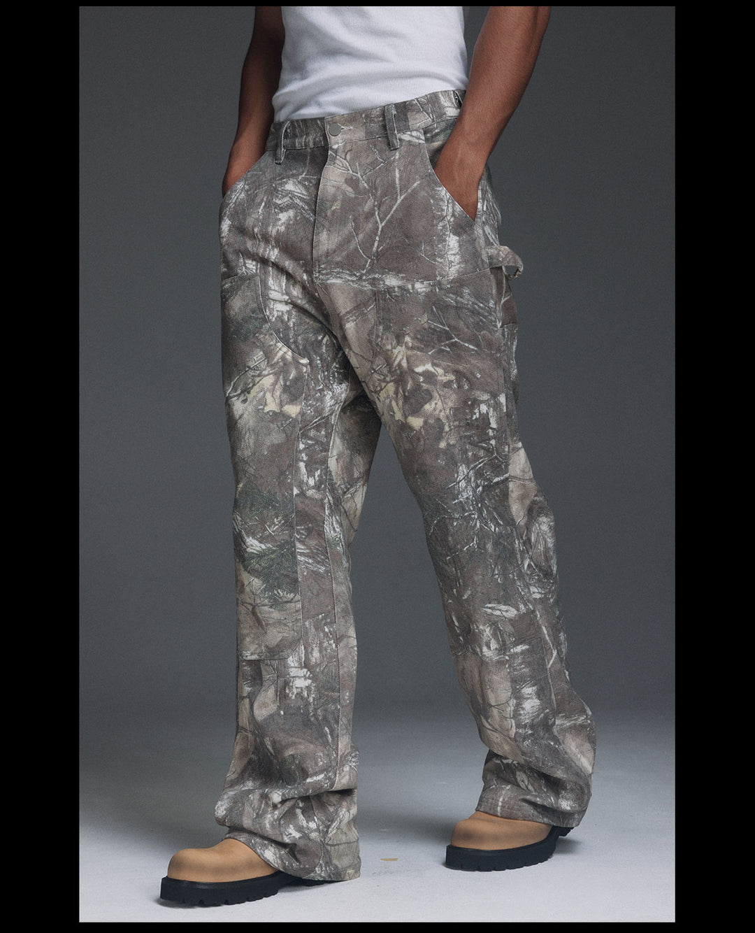 NOVACAM Tree Camo Double-Knee Flared Painter Pants | Face 3 Face