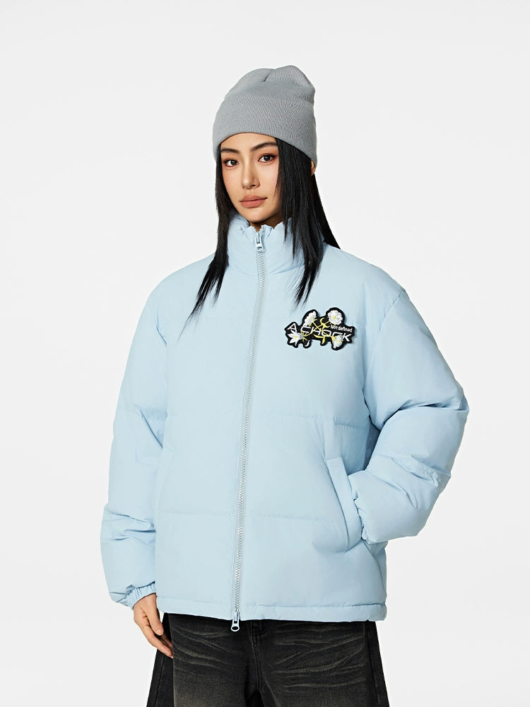 Achock Velcro Embroidered Down Jacket | Face 3 Face