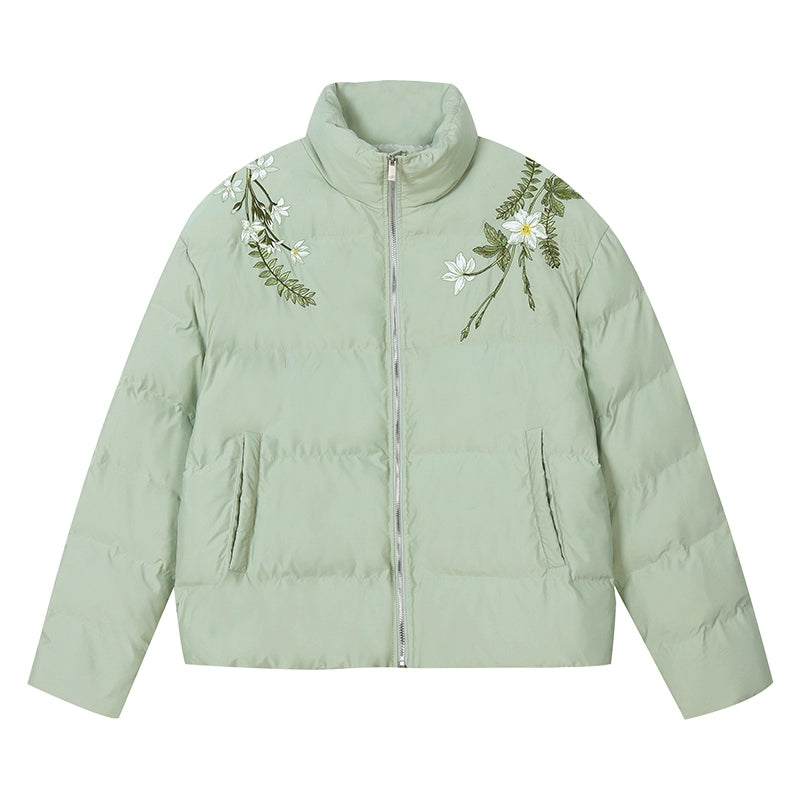 Harsh and Cruel Floral Pearl Embroidery Down Jacket | Face 3 Face