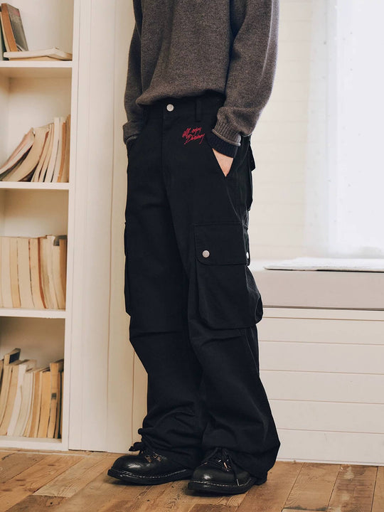 MEDM Logo Embroidered 3D Pocket Cargo Pants | Face 3 Face
