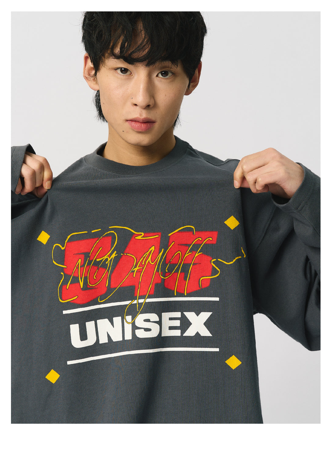 S45 Basic Letter Logo Printed Long-Sleeve Tee | Face 3 Face