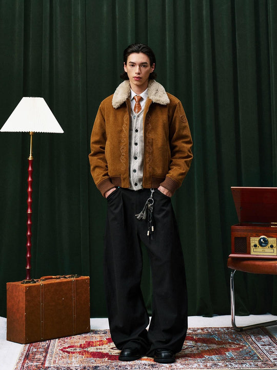 YADcrew Fur Collar Fleece Lined Bomber Jacket | Face 3 Face