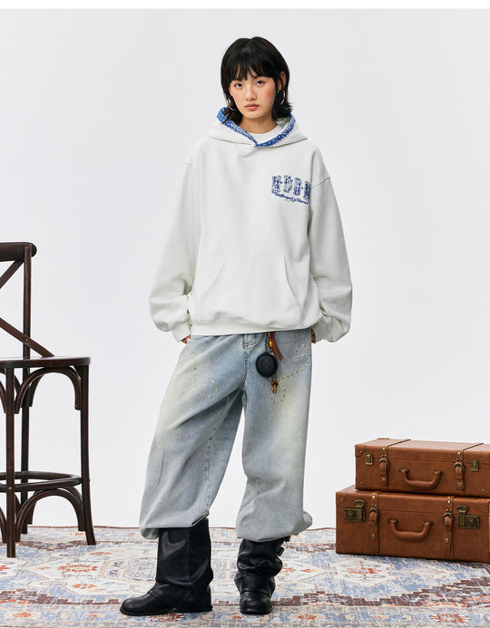 MEDM Ethnic Paisley Patch Embroidered Hoodie | Face 3 Face